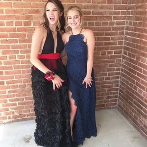 Fame and Partners Navy Blue Prom Dress